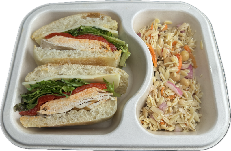 Chicken Breast & Provolone Sandwich Combo- Side Orzo Pasta Salad