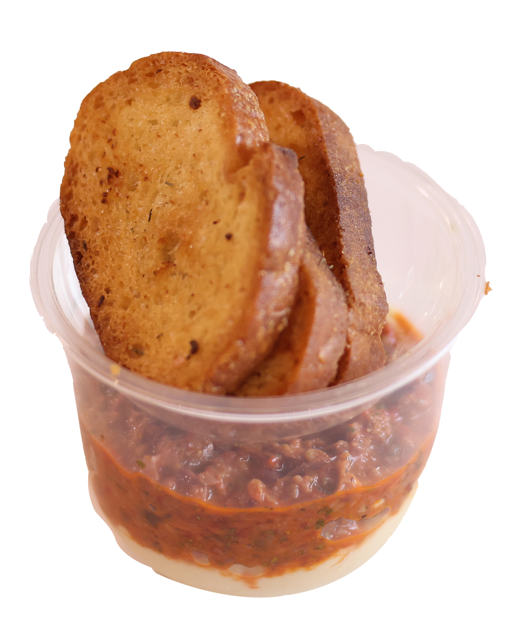 Hummus and Flatbread Cracker Cup with Olive Tapenade