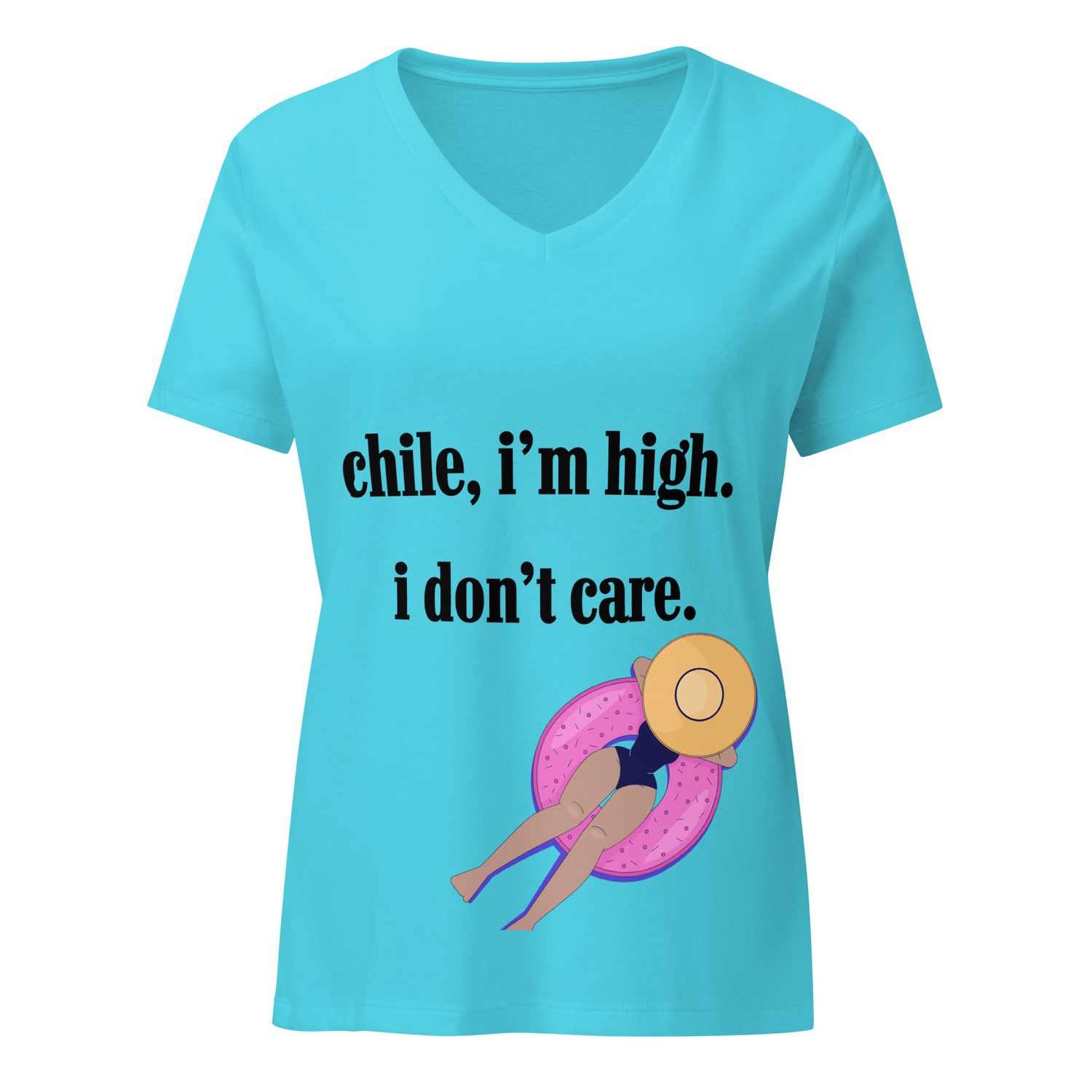 &quot;Chile I&#39;m High I Don&#39;t Care&quot; Funny 420 Women&#39;s Graphic Tee – Weed Lover Shirt, Cannabis Humor T-Shirt, Chill Vibes Gift