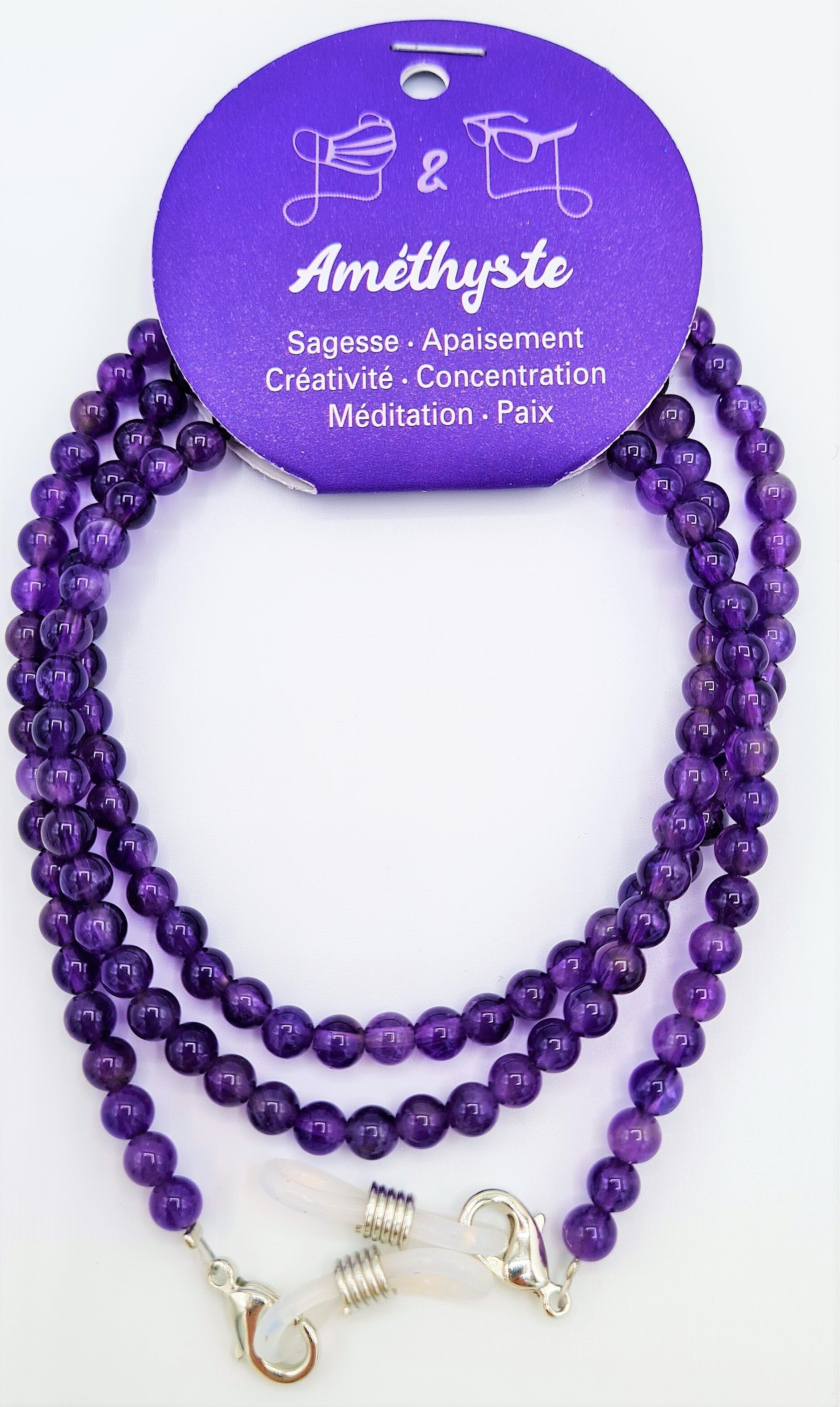 CORDON POUR MAINTENIR MASQUE ET LUNETTES AMETHYSTE