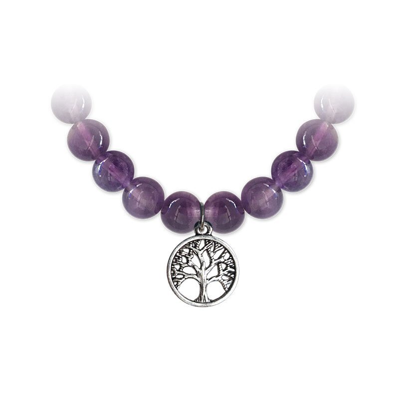 BRACELET AMETHYSTE AVEC ARBRE DE VIE