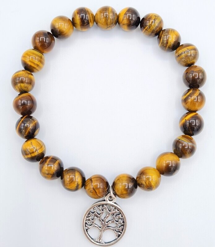 BRACELET OEIL DE TIGRE AVEC ARBRE DE VIE