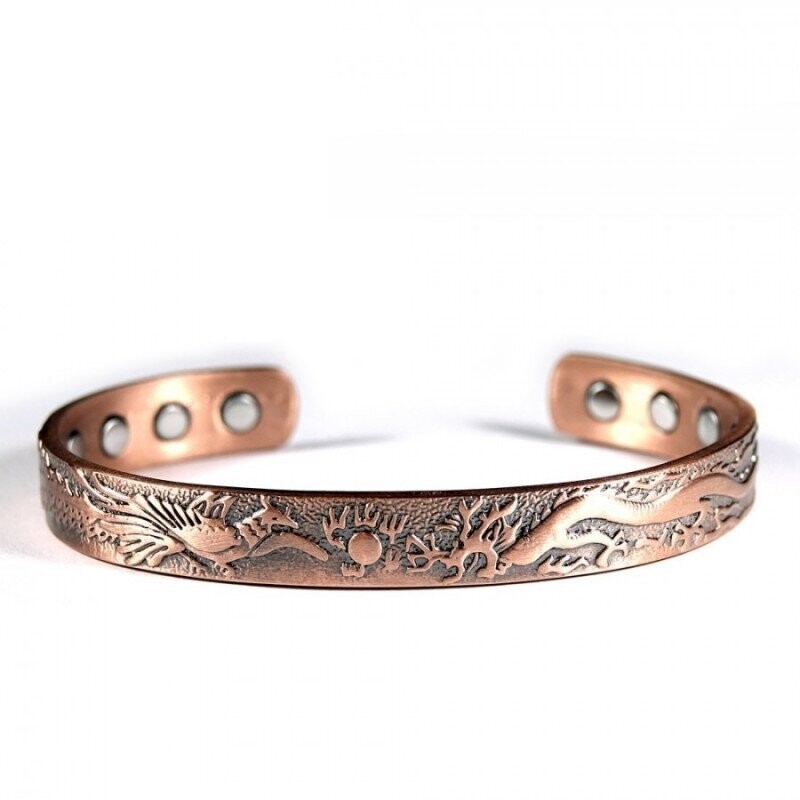 BRACELET MAGNETIQUE CUIVRE ET AIMANTS"DRAGON "AURIS"
