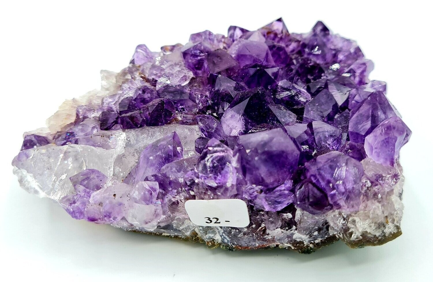 MAGNIFIQUE DRUSE AMETHYSTE D'URUGUAY AVEC POINTE DE CRISTAL