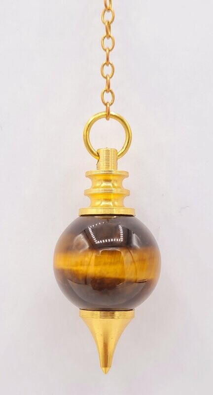 PENDULE  SEPHOROTON EN PIERRES NATURELLE OEIL DE TIGRE