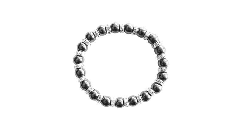 Très beau bracelet magnétique "CHARM'S" Hématite et Strass