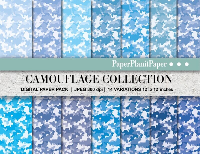 Blue Camouflage Papers