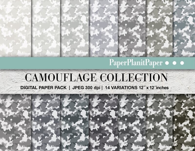 Grey Camouflage Paper