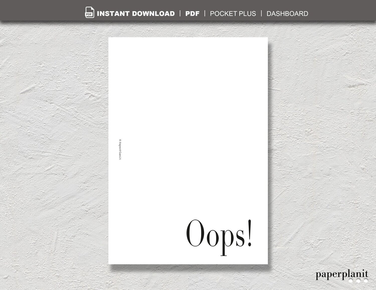 Dashboard Oops! Pocket Plus