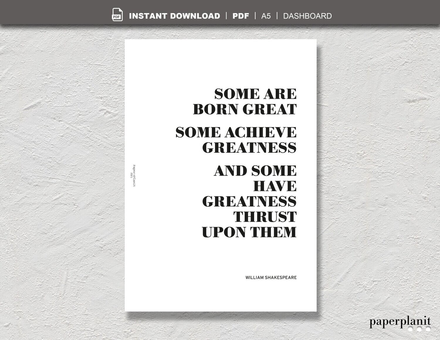 Dashboard Shakespeare – Born Great...A5