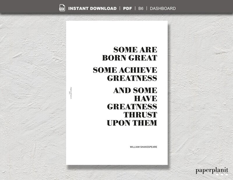Dashboard Shakespeare – Born Great... B6