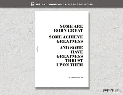 Dashboard Shakespeare – Born Great... B6 Dashboard Shakespeare – Born Great... B6