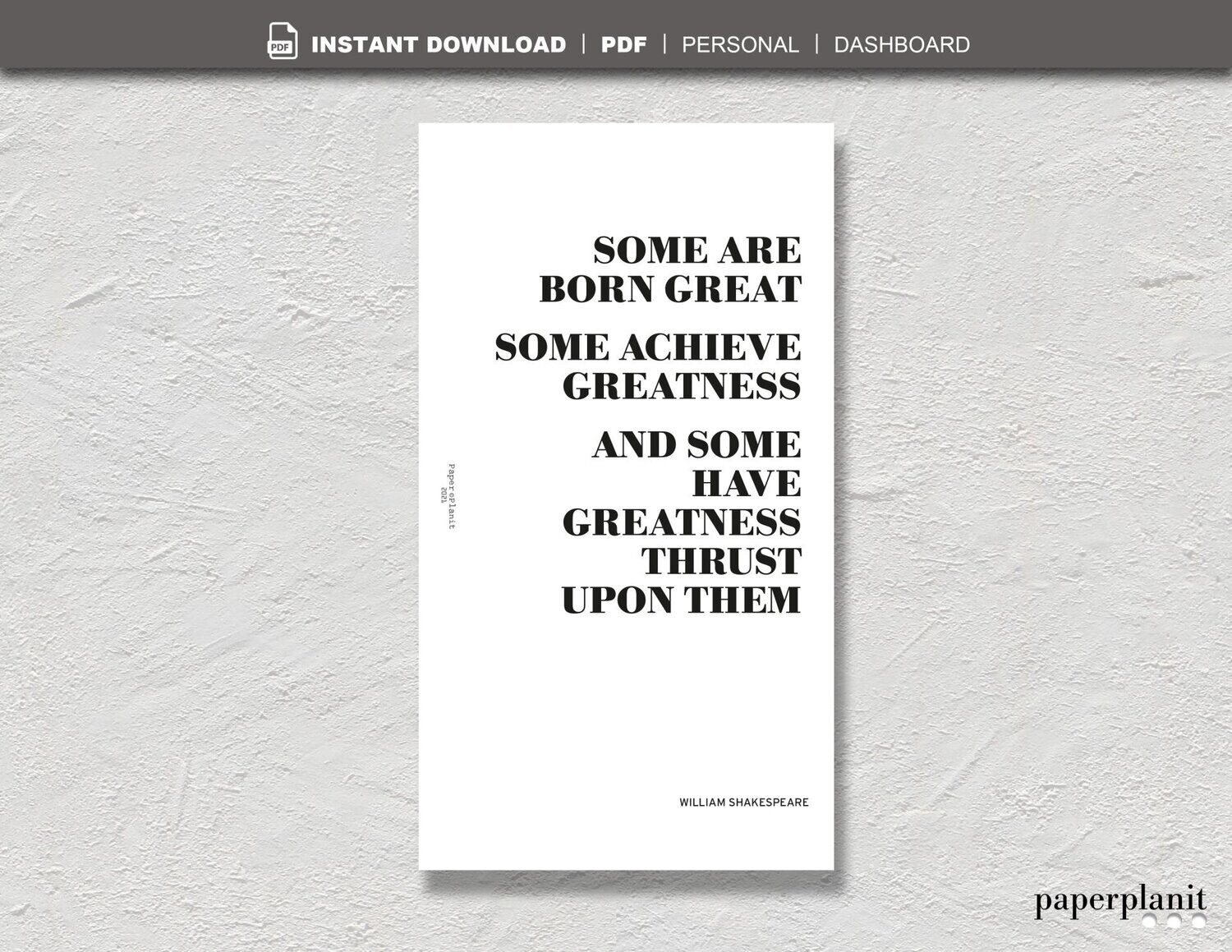 Dashboard Shakespeare – Born Great... Personal