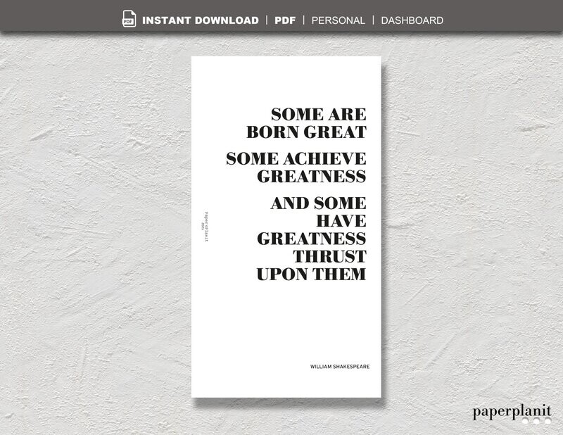 Dashboard Shakespeare – Born Great... Personal