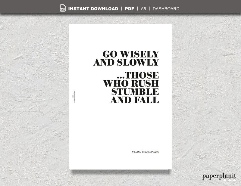 Dashboard Shakespeare – Go wisely… A5