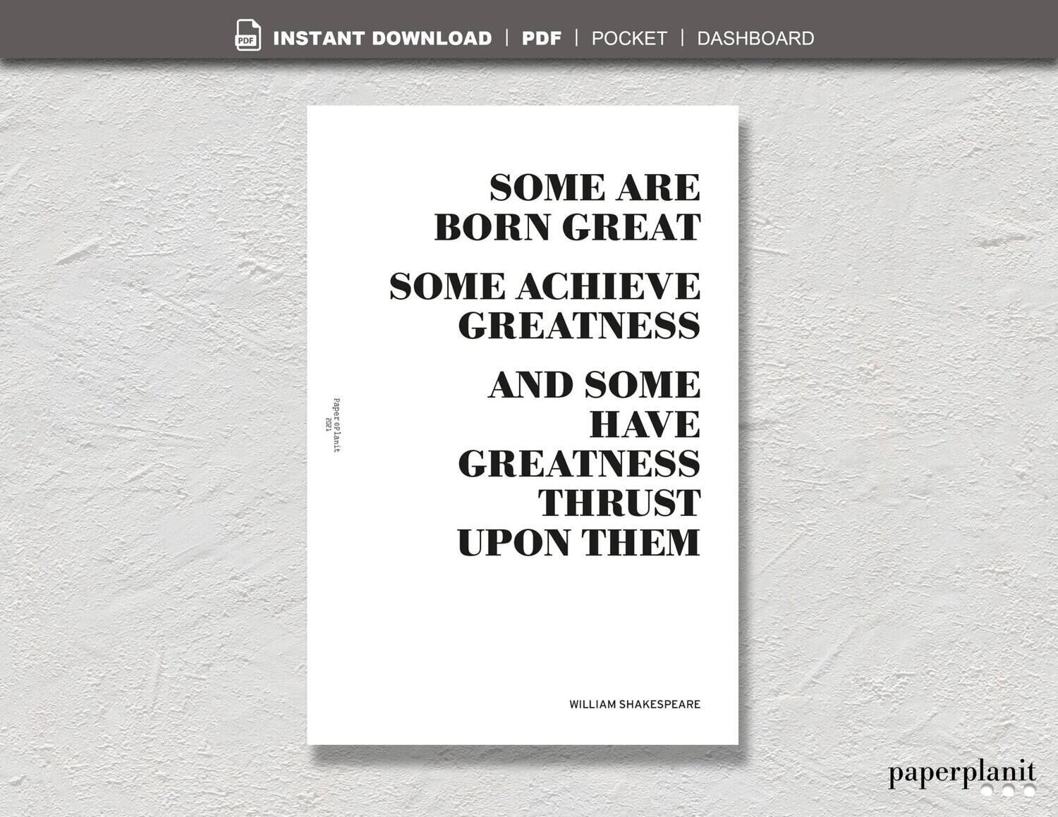 Dashboard Shakespeare – Born Great... Pocket