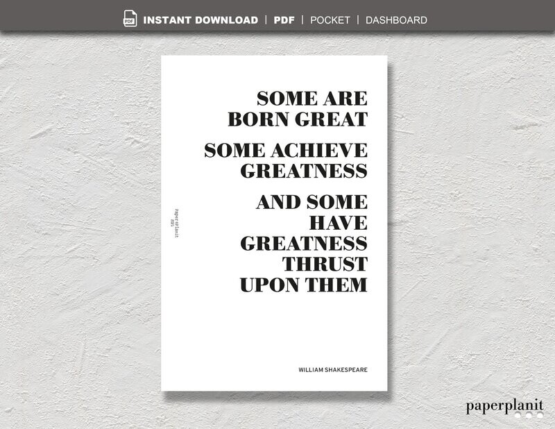 Dashboard Shakespeare – Born Great... Pocket