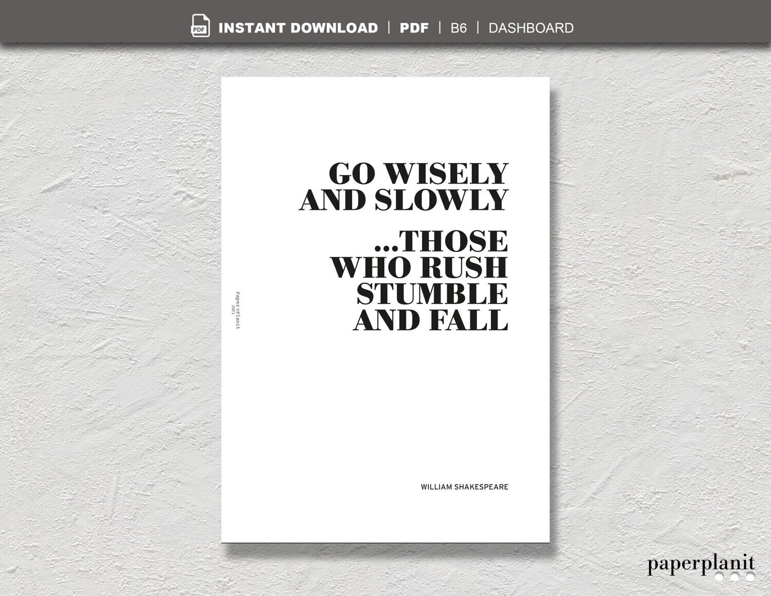 Dashboard Shakespeare – Go Wisely… B6