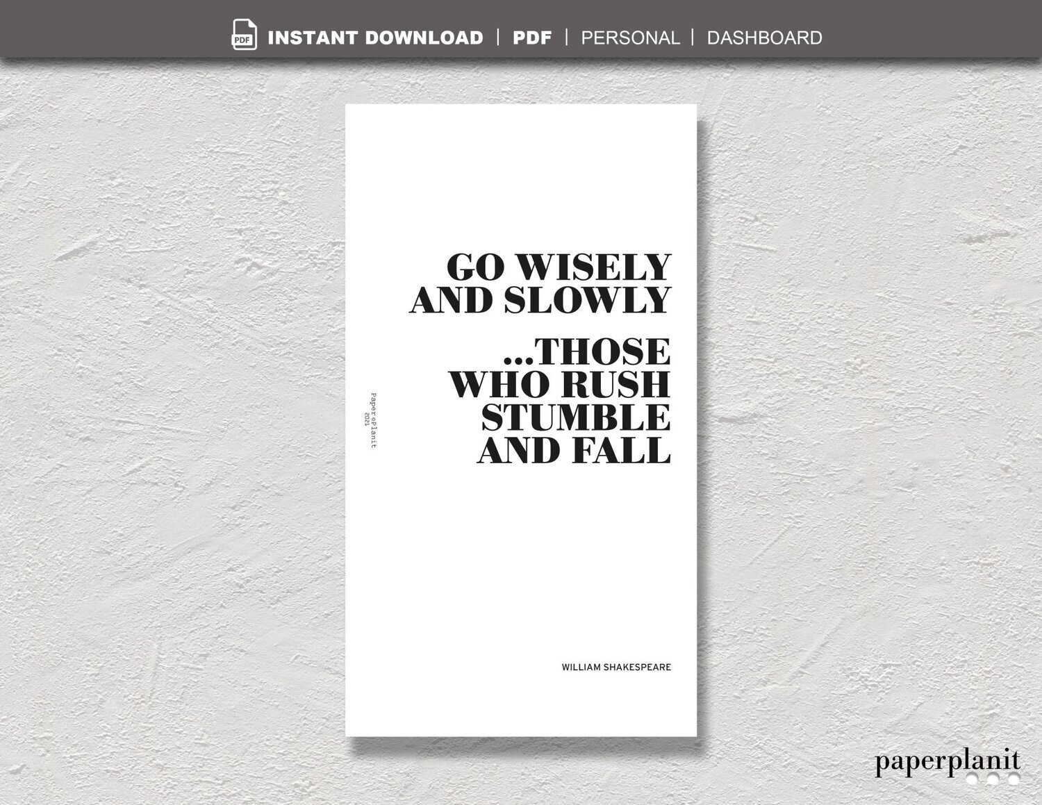 Dashboard Shakespeare – Go Wisely… Personal