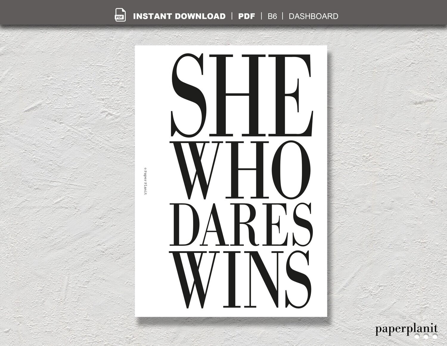 Dashboard She who dares wins B6