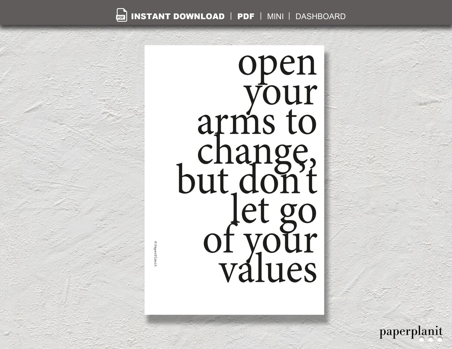 Dashboard Open your arms to change Mini