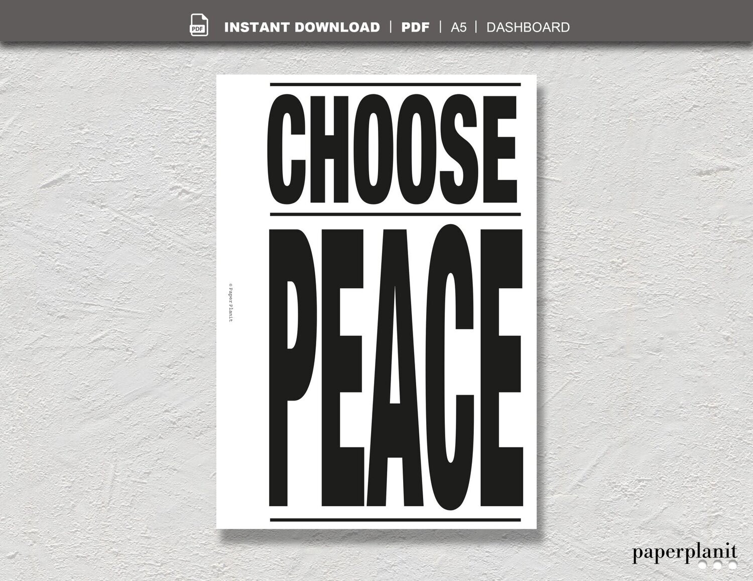 Dashboard Choose Peace A5