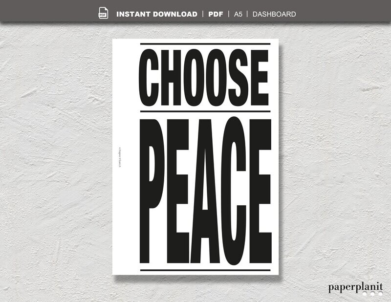 Dashboard Choose Peace A5