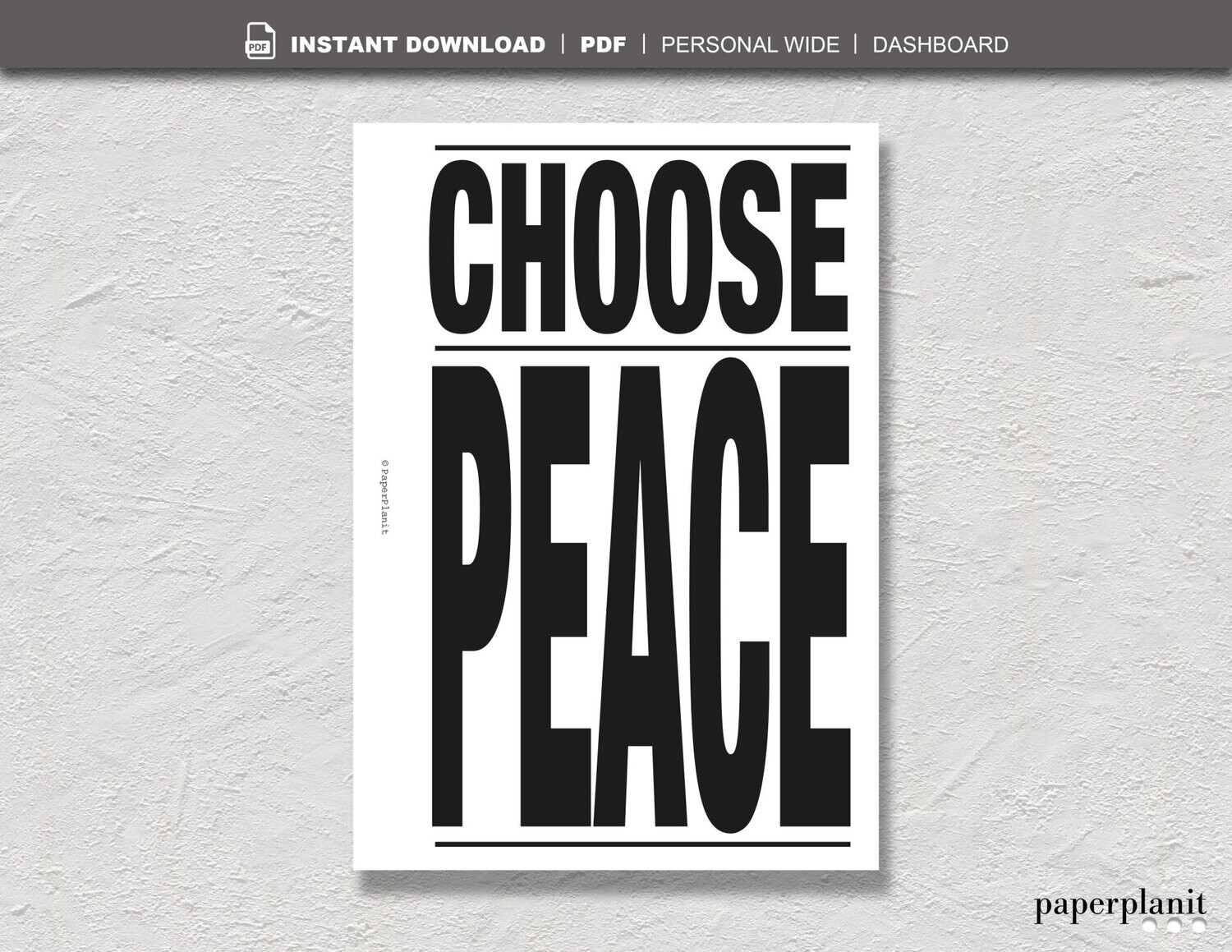 Dashboard Choose Peace Personal Wide