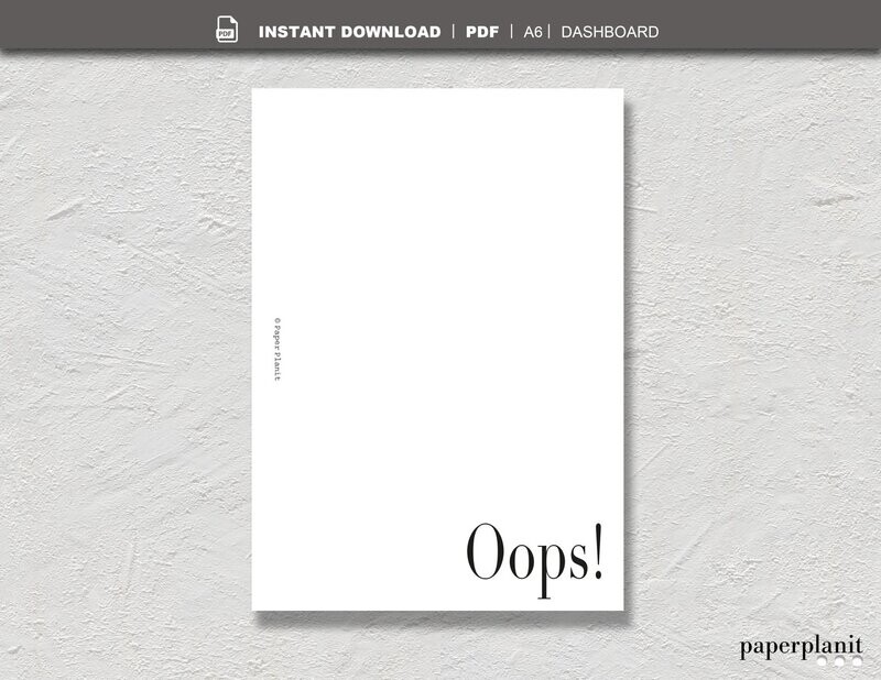 Dashboard Oops! A6