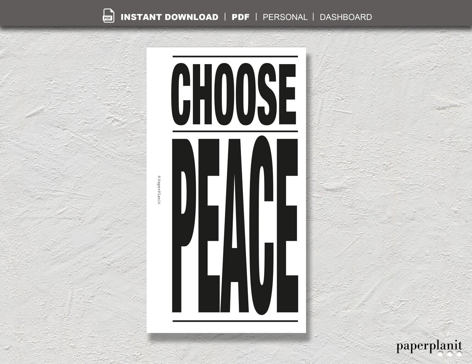 Dashboard Choose Peace Personal