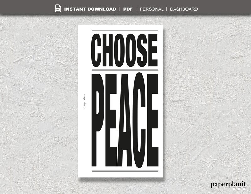 Dashboard Choose Peace Personal
