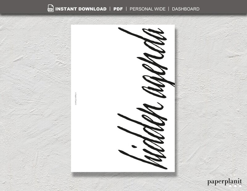 Dashboard Hidden Agenda Personal Wide