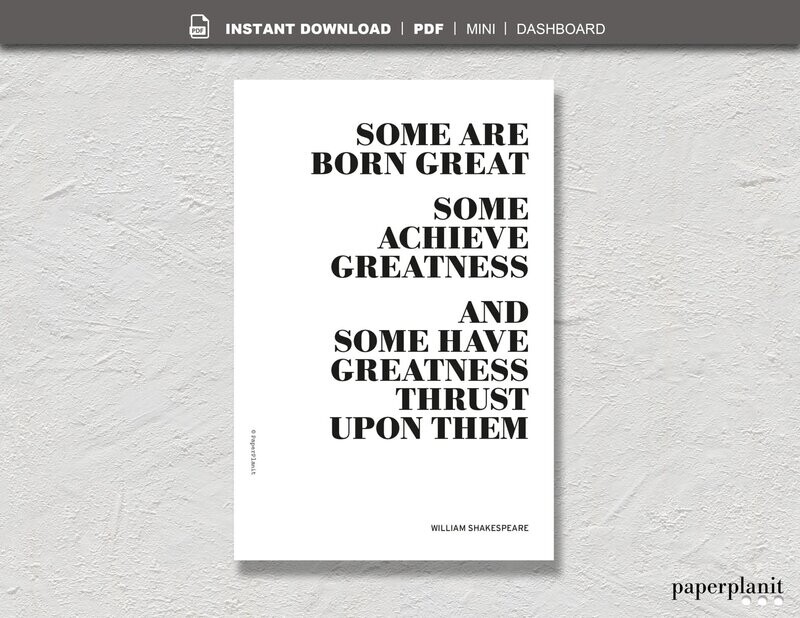 Dashboard Shakespeare – Born Great… Mini