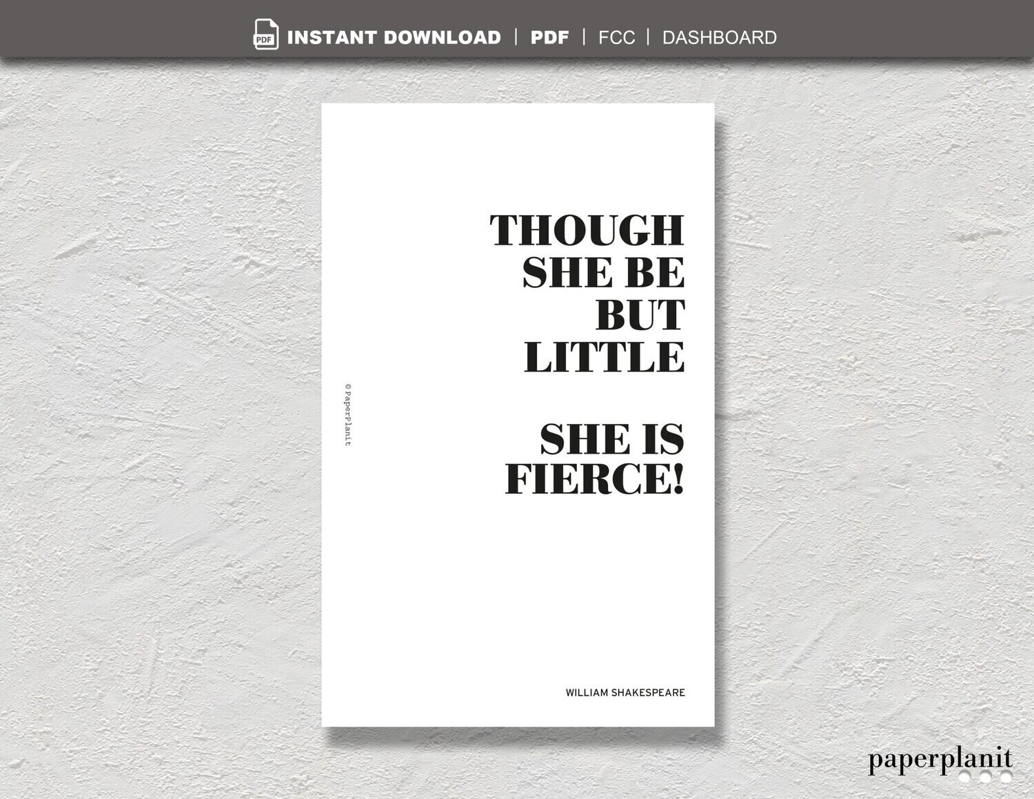 Dashboard Shakespeare – Though she be but little FCC