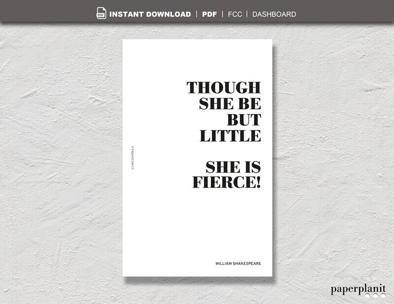 Dashboard Shakespeare – Though she be but little FCC