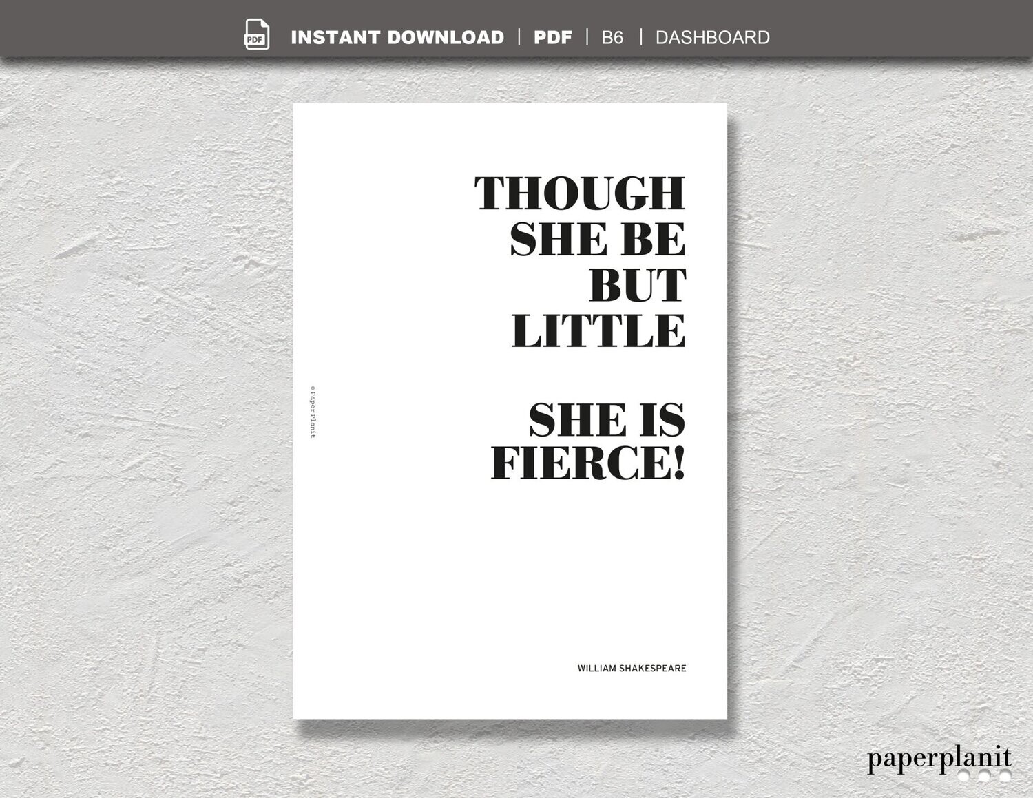 Dashboard Shakespeare – Though She Be B6