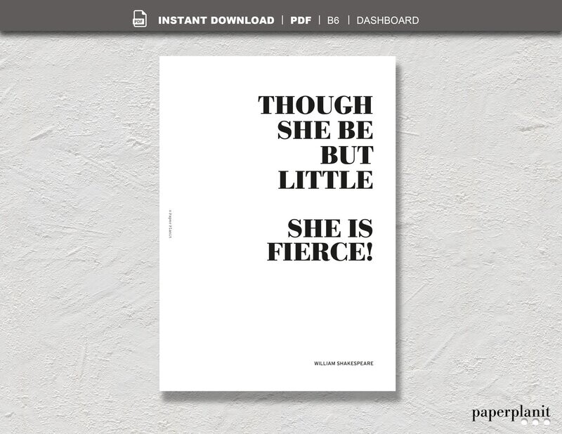 Dashboard Shakespeare – Though She Be B6
