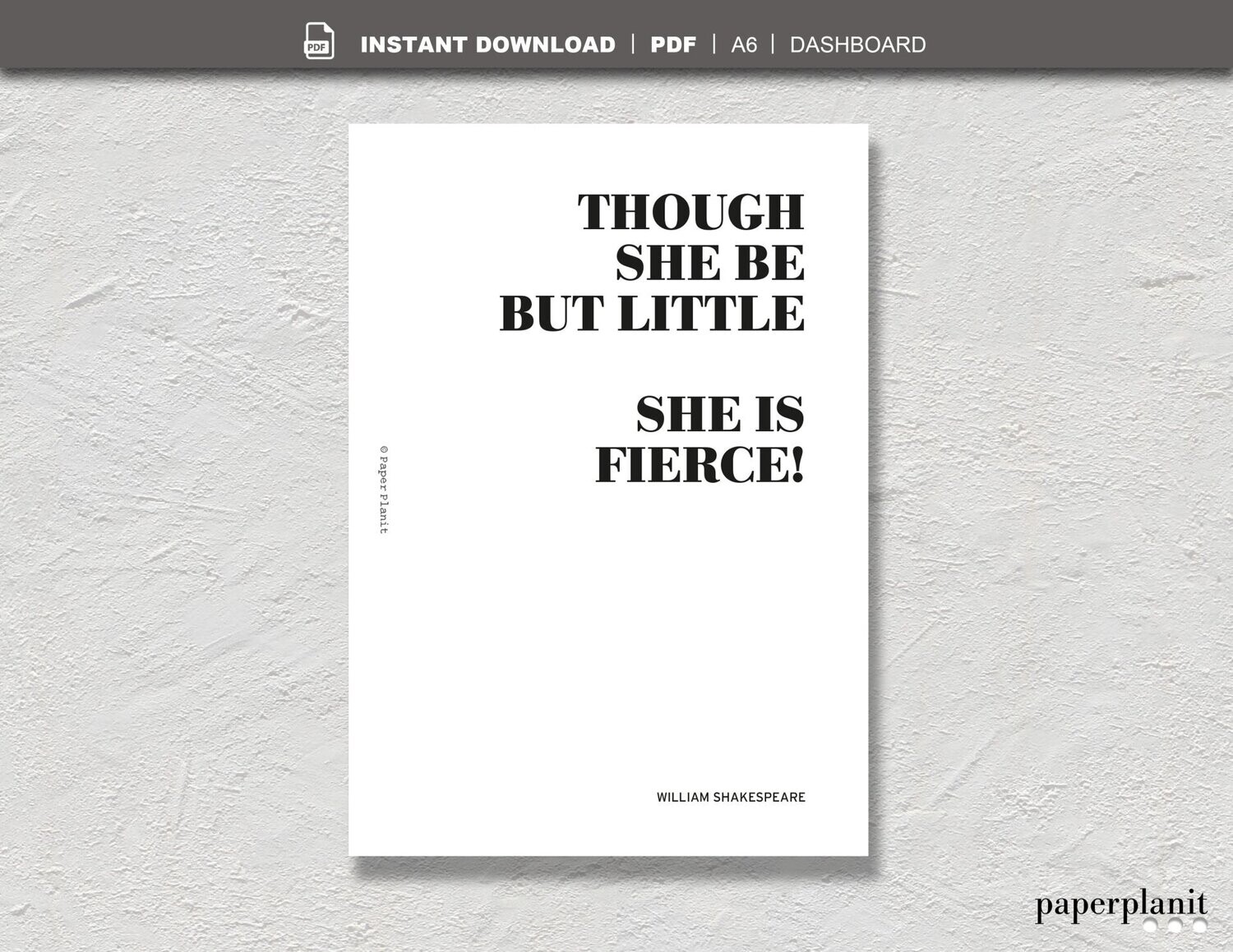 Dashboard Shakespeare – Though She Be A6
