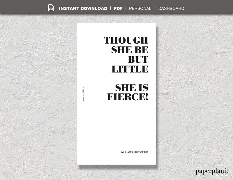 Dashboard Shakespeare – Though She Be Personal