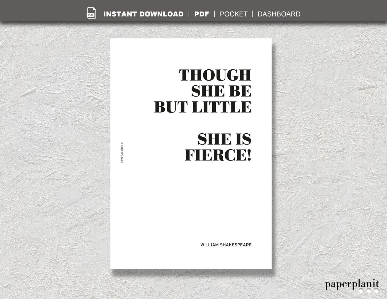 Dashboard Shakespeare – Though She Be Pocket