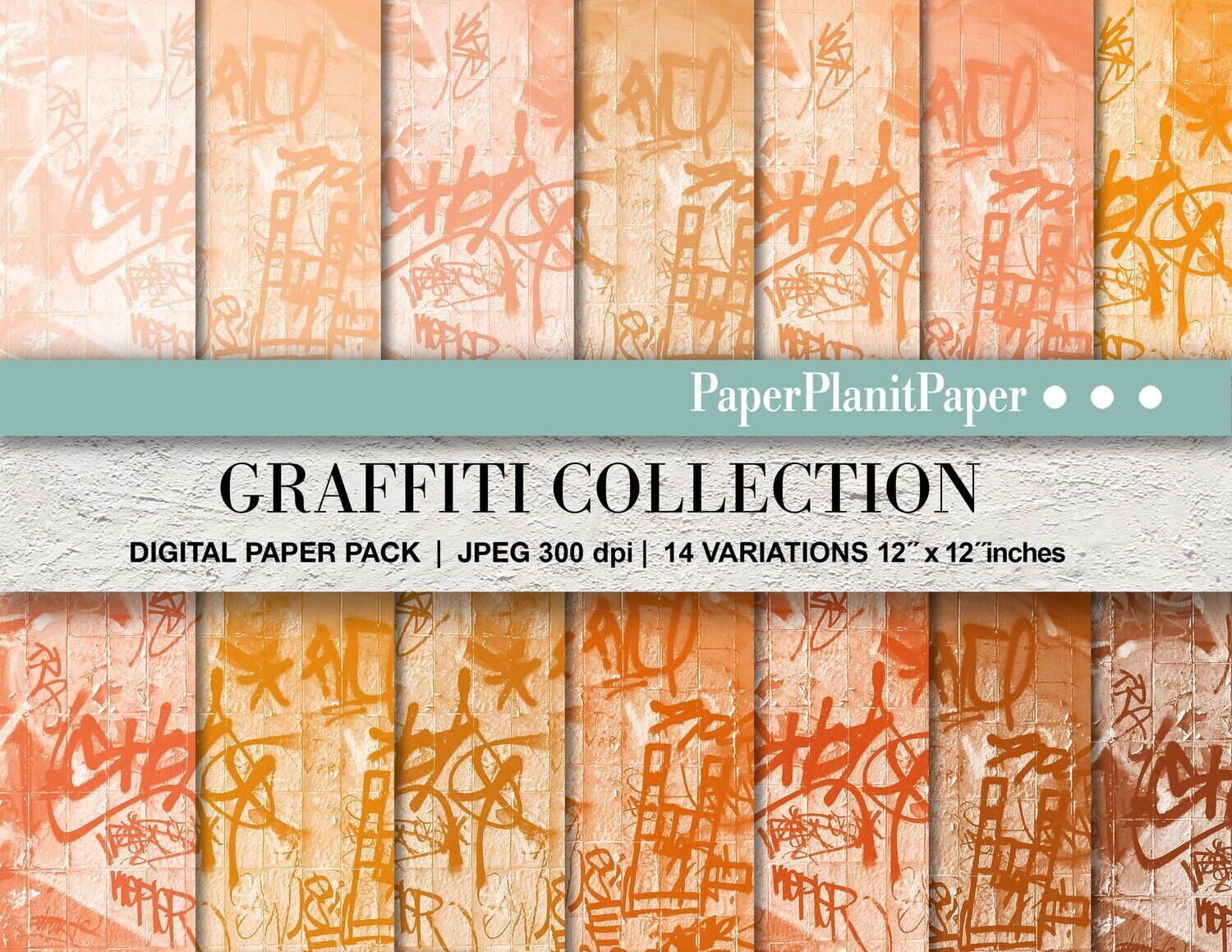 Orange Graffitti Paper