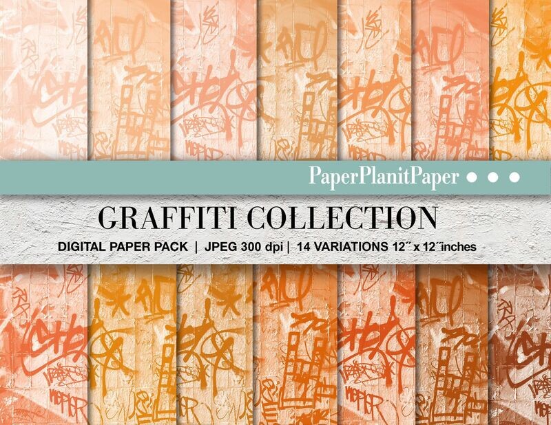 Orange Graffitti Paper