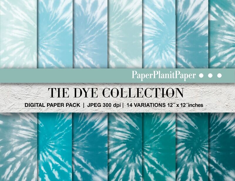 Turquoise Tie Dye Paper