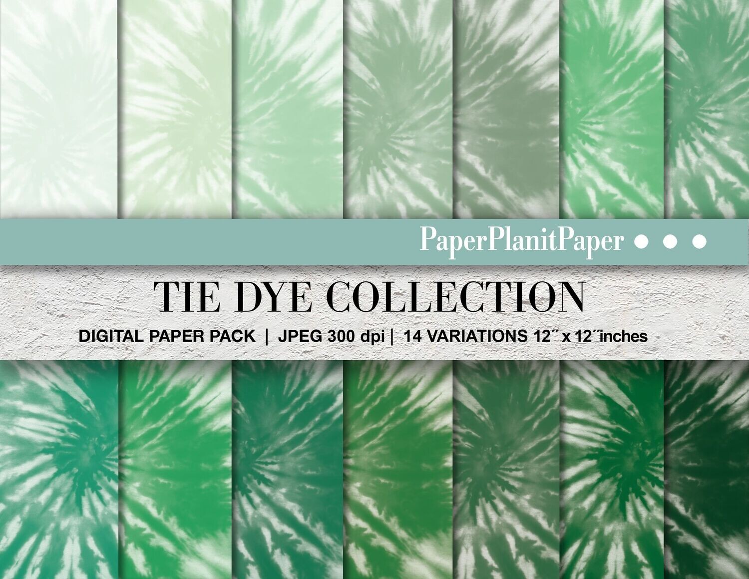 Green Tie Dye Papers