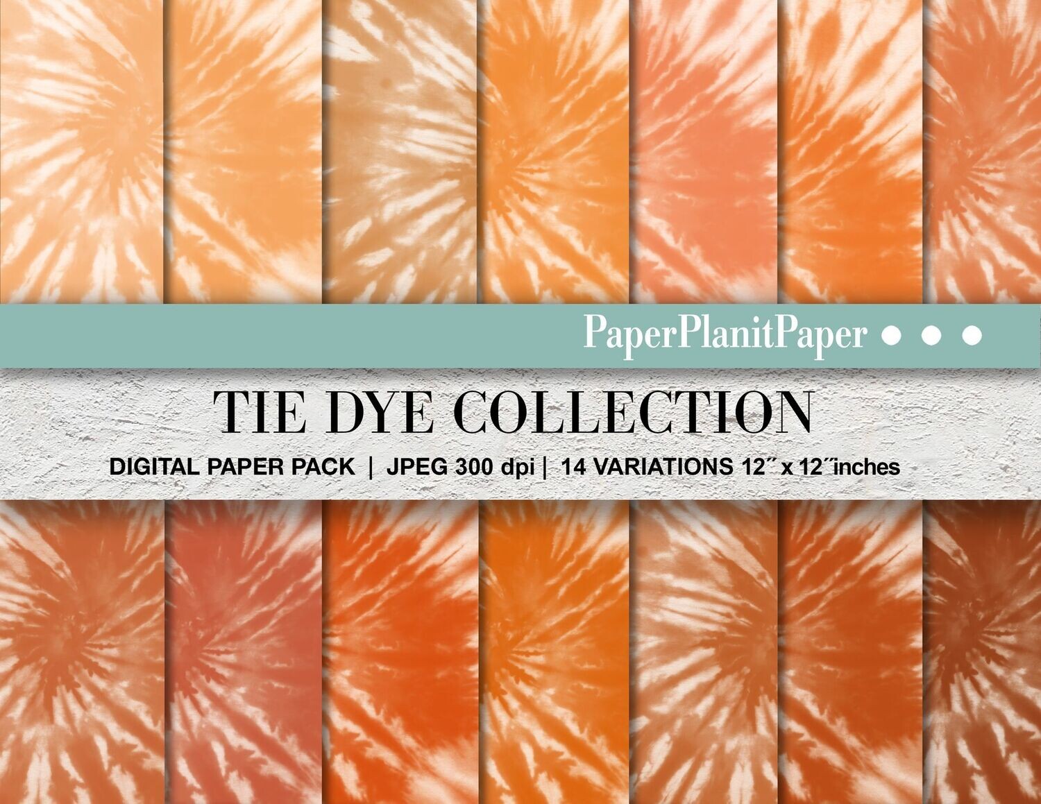 Orange Tie Dye Paper