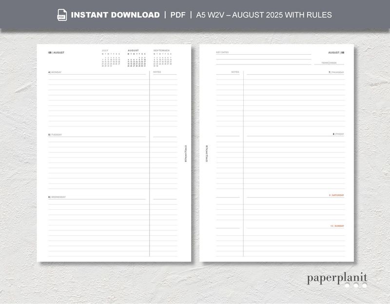 A5 August 2025 With Rules