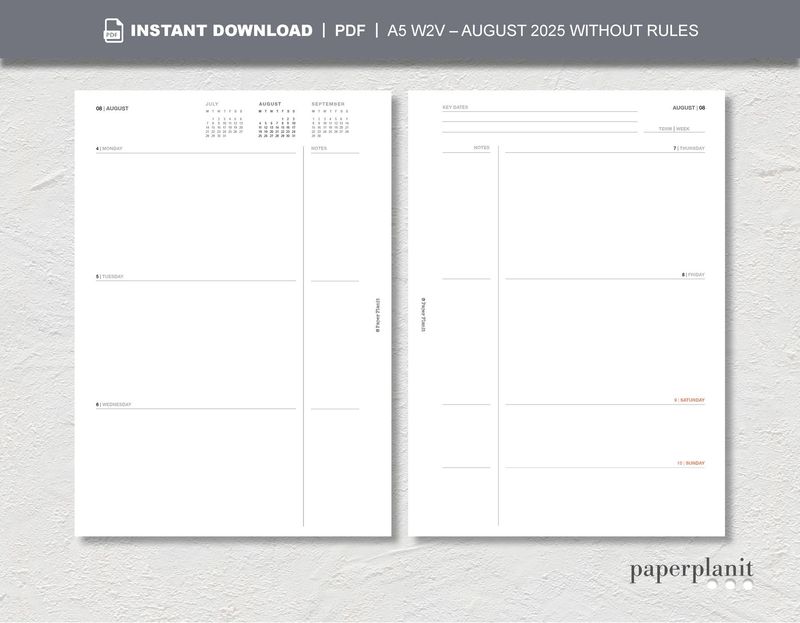 A5 August 2025 Unlined