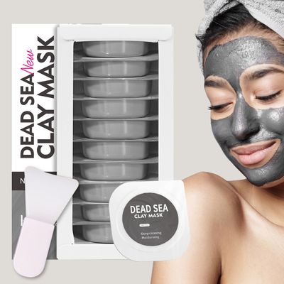 10 pcs Spreadable Cleansing Clay Beauty Mask - Turmeric, Rose, Eggplant, Avocado, Dead Sea Mud, Rose, Tea Tree, Green Tea &amp; Combined Pink Mud.