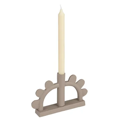 White Scallop Alum Taper Holder