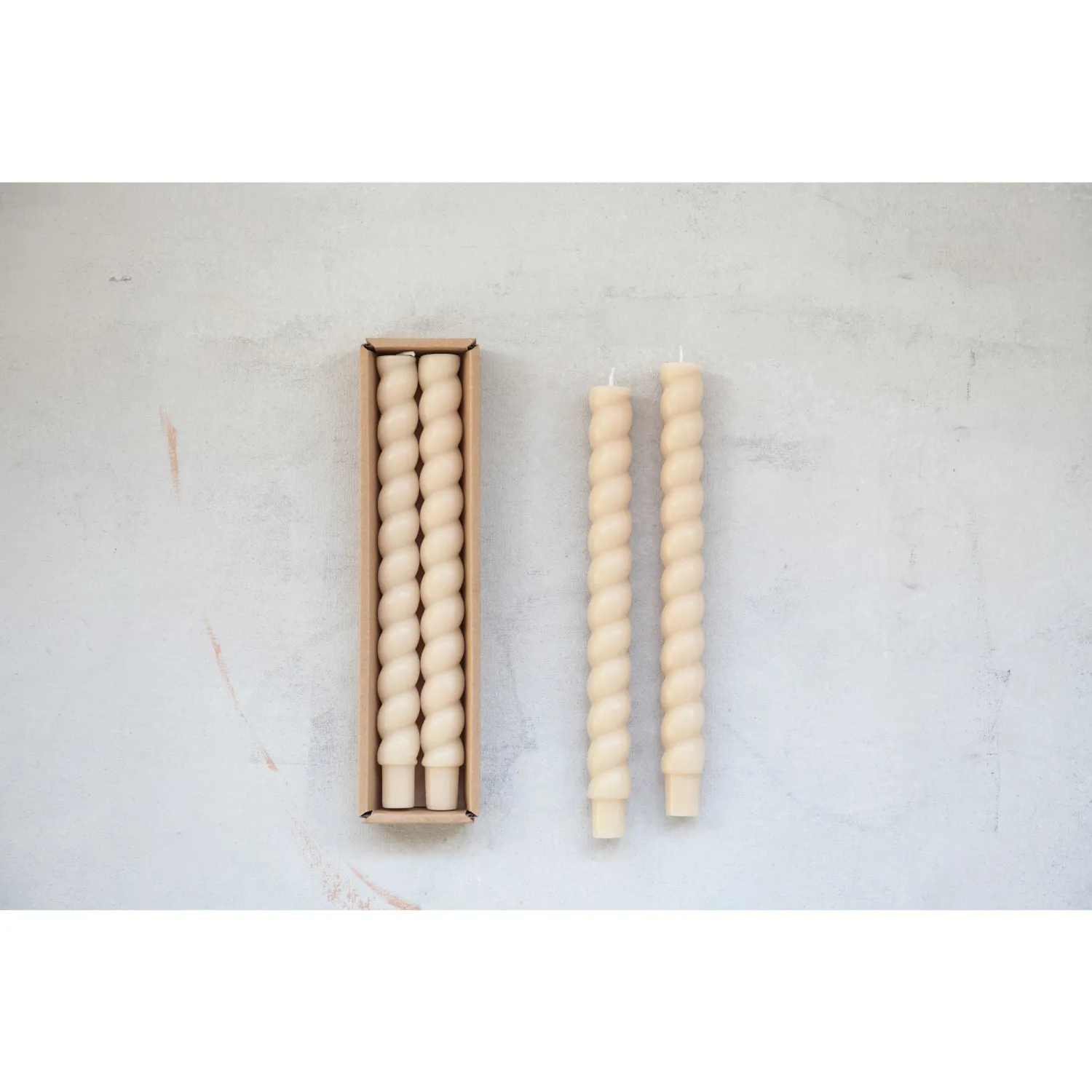 10&quot; Cream Twisted Taper Candles